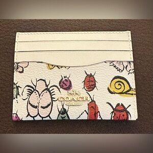 COACH Slim ID Card Case With Creature Print 🪲🦟🐞🐌NWT
